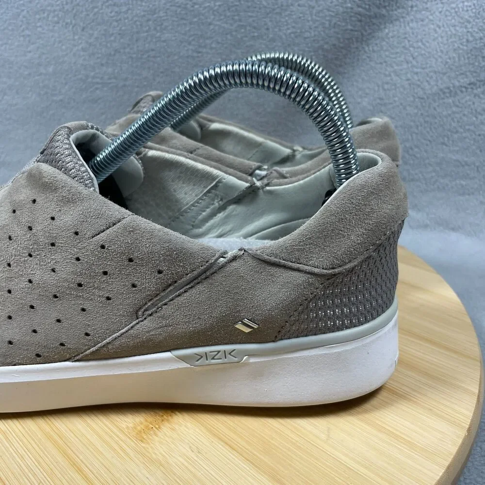 Kizik Miami Womens 9.5 M Taupe Suede Shoes Hands Free Slip On Comfort Sneakers